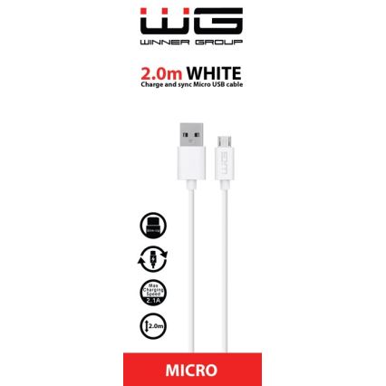 Winner Group - USB kaabel Micro USB / USB-A 2m valge