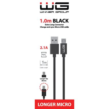 Winner Group - USB kaabel pikendatud Micro USB / USB-A 1m must