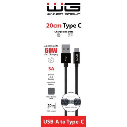 Winner Group - USB kaabel USB-C / USB-A 20cm must