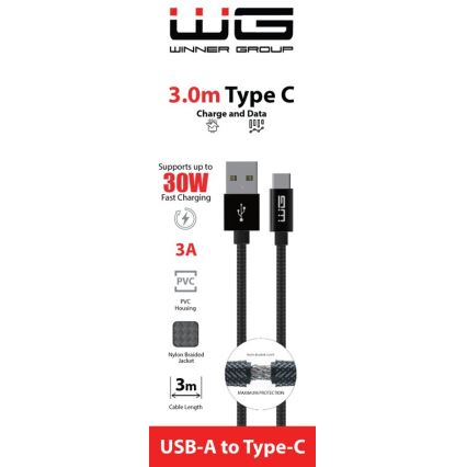 Winner Group - USB kaabel USB-C / USB-A 3m must