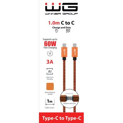 Winner Group - USB kaabel USB-C / USB-C 1m oranž