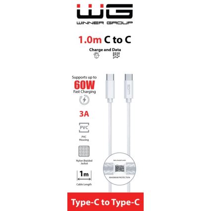 Winner Group - USB kaabel USB-C / USB-C 1m valge