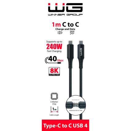 Winner Group - USB kaabel USB-C / USB-C 240W 1m must