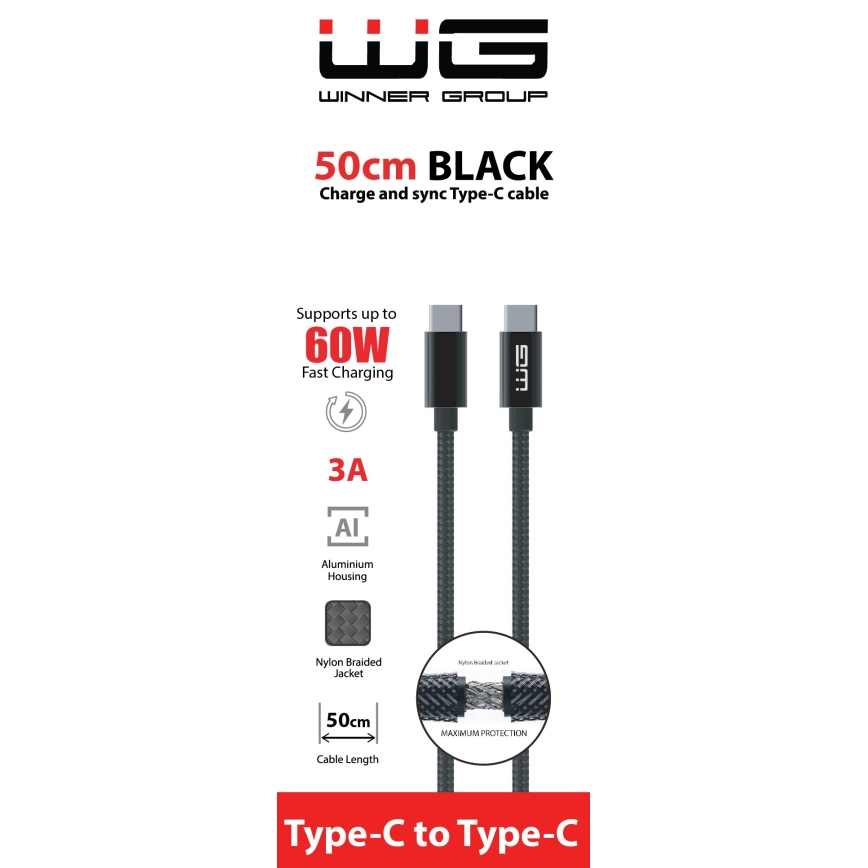 Winner Group - USB kaabel USB-C / USB-C 50cm must