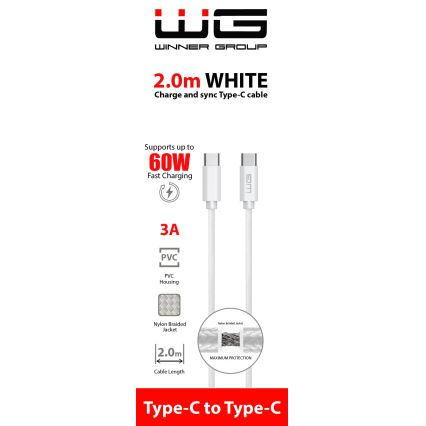 Winner Group - USB kaabel USB-C / USB-C 60W 2m valge