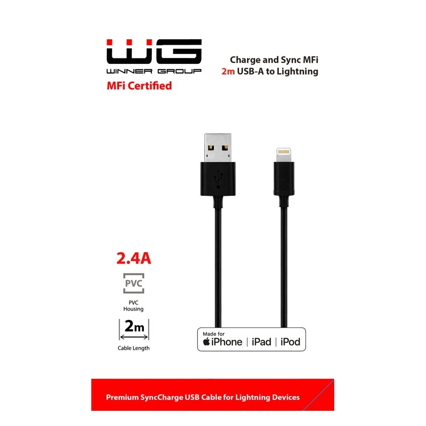 Winner Group - USB-kaabel MFI Lightning / USB-A 2m must