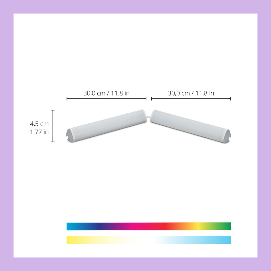 WiZ - KOMPLEKT 2x LED RGBW Hämardatav lamp BAR LED/5,5W/230V 2200-6500K Wi-Fi