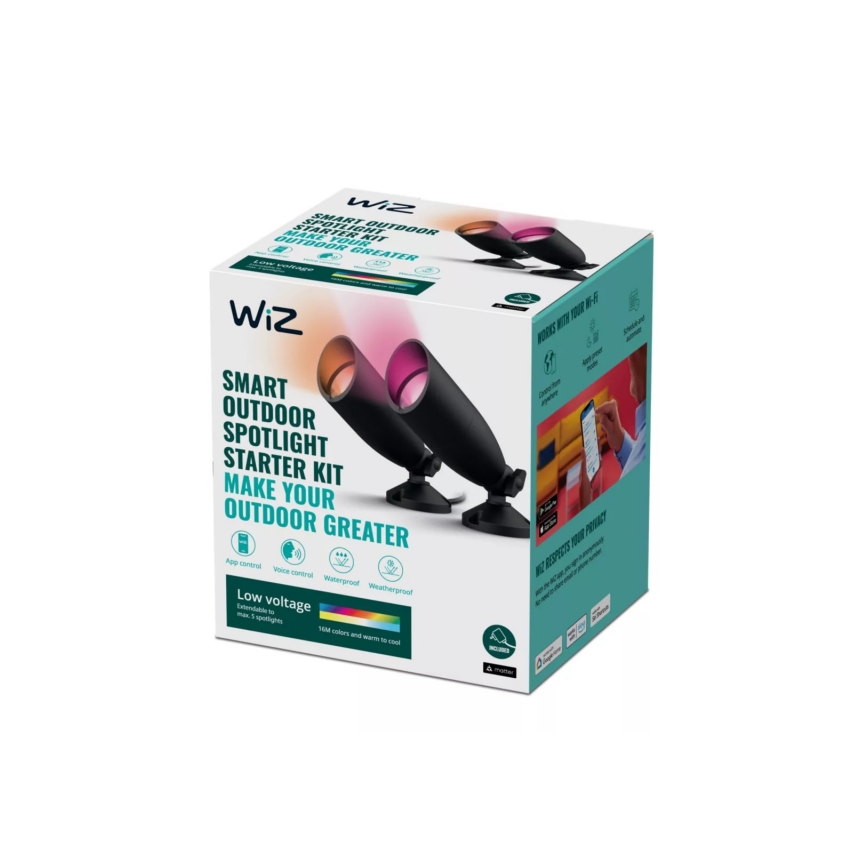 WiZ -KOMPLEKT 2x LED RGBW Hämardatav välivalgusti SPOT LED/10W/230V 2700-5000K IP65 Wi-Fi