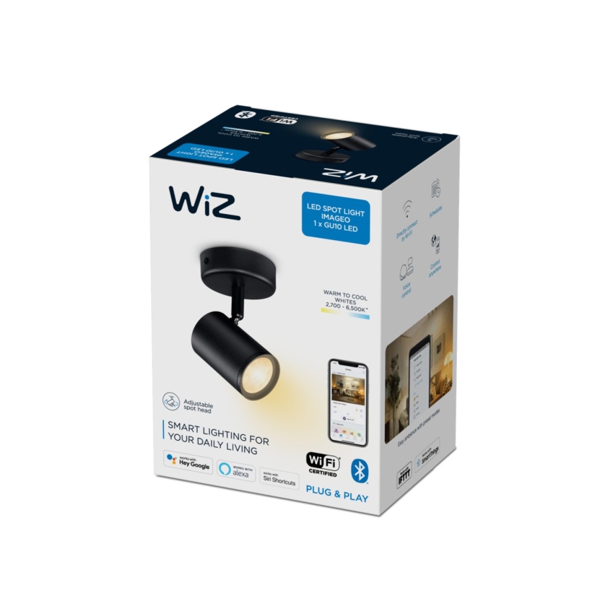 WiZ - LED Hämardatav kohtvalgusti IMAGEO 1xGU10/4,9W/230V 2700-6500K CRI 90 Wi-Fi must