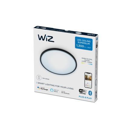 WiZ - LED Hämardatav laevalgusti SUPERSLIM LED/14W/230V 2700-6500K Wi-Fi must