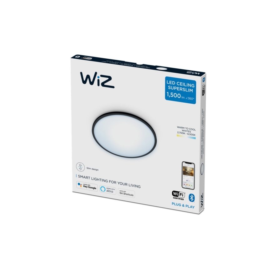 WiZ - LED Hämardatav laevalgusti SUPERSLIM LED/16W/230V 2700-6500K Wi-Fi must