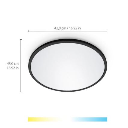 WiZ - LED Hämardatav laevalgusti SUPERSLIM LED/22W/230V 2700-6500K Wi-Fi must