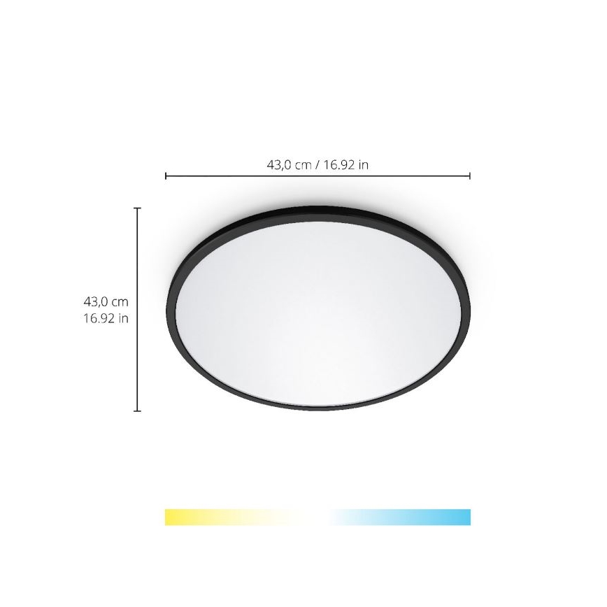 WiZ - LED Hämardatav laevalgusti SUPERSLIM LED/22W/230V 2700-6500K Wi-Fi must
