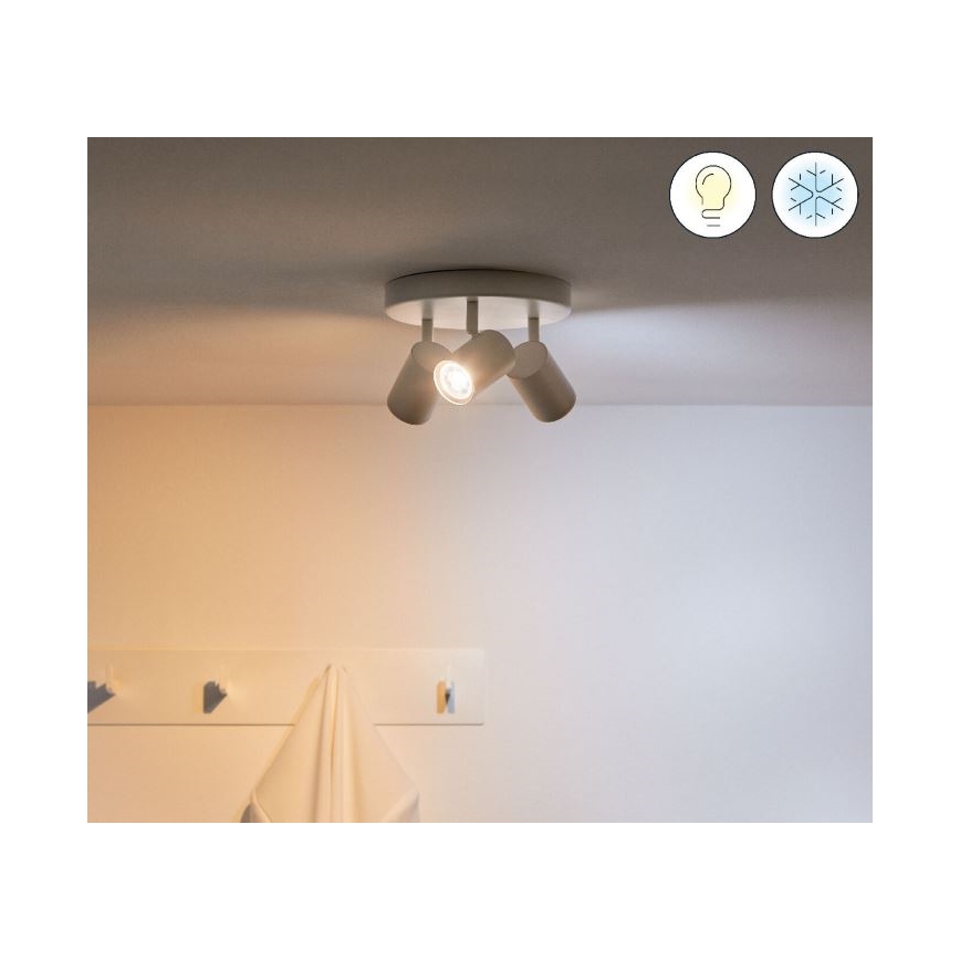 WiZ - LED RGBW Hämardatav kohtvalgusti IMAGEO 3xGU10/4,9W/230V 2200-6500K Wi-Fi CRI 90 valge