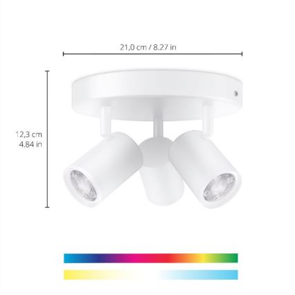 WiZ - LED RGBW Hämardatav kohtvalgusti IMAGEO 3xGU10/4,9W/230V 2200-6500K Wi-Fi CRI 90 valge