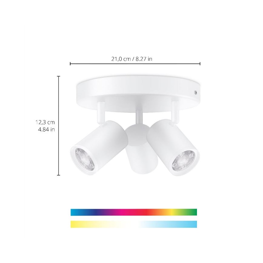 WiZ - LED RGBW Hämardatav kohtvalgusti IMAGEO 3xGU10/4,9W/230V 2200-6500K Wi-Fi CRI 90 valge