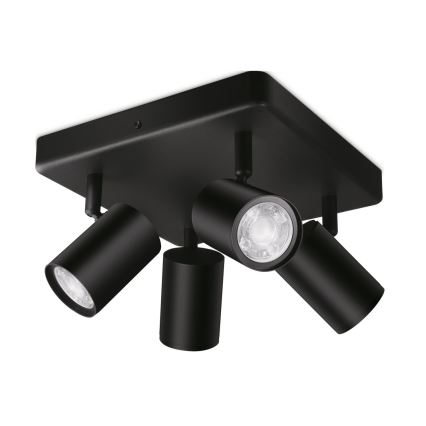 WiZ - LED RGBW Hämardatav kohtvalgusti IMAGEO 4xGU10/4,9W/230V 2200-6500K Wi-Fi CRI 90 must