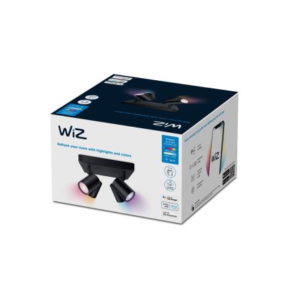 WiZ - LED RGBW Hämardatav kohtvalgusti IMAGEO 4xGU10/4,9W/230V 2200-6500K Wi-Fi CRI 90 must