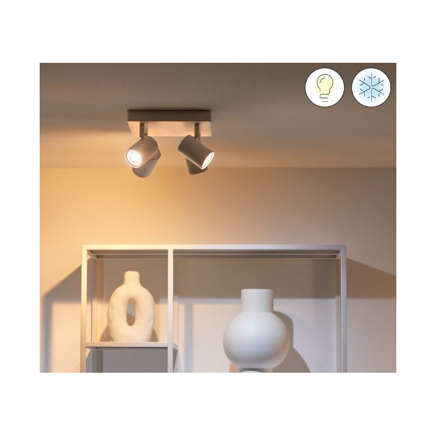 WiZ - LED RGBW Hämardatav kohtvalgusti IMAGEO 4xGU10/4,9W/230V 2200-6500K Wi-Fi CRI 90 valge