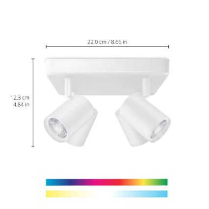 WiZ - LED RGBW Hämardatav kohtvalgusti IMAGEO 4xGU10/4,9W/230V 2200-6500K Wi-Fi CRI 90 valge