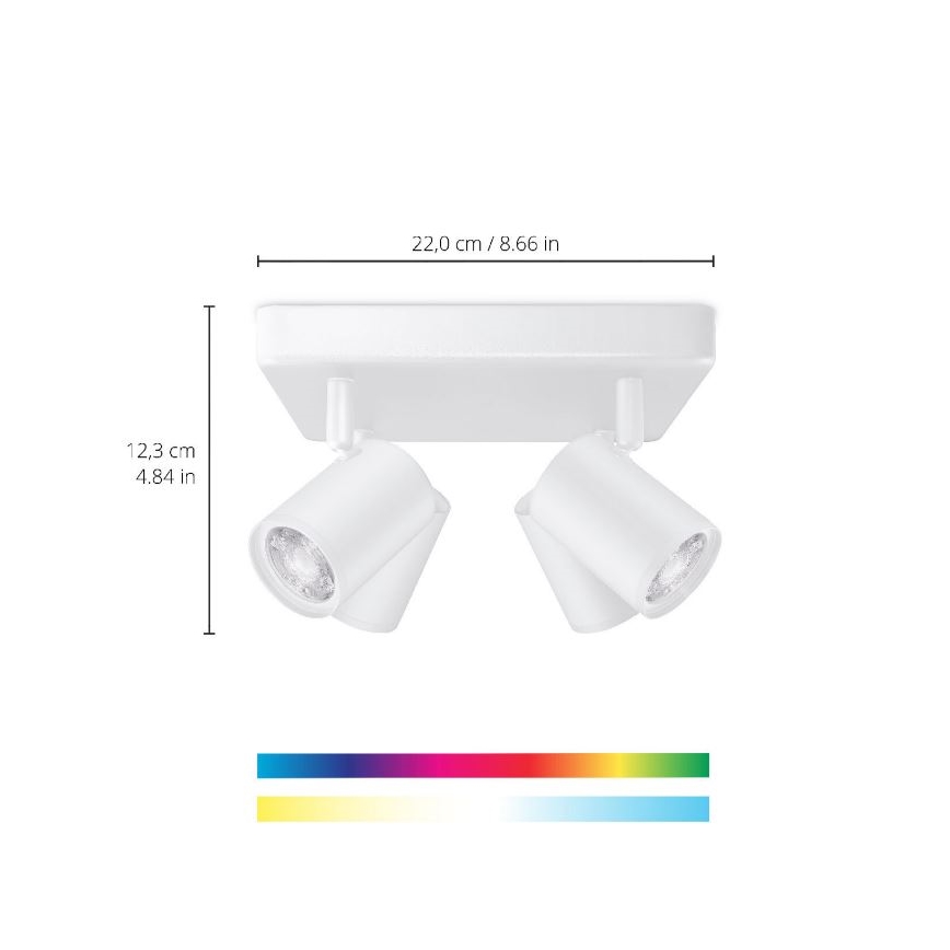WiZ - LED RGBW Hämardatav kohtvalgusti IMAGEO 4xGU10/4,9W/230V 2200-6500K Wi-Fi CRI 90 valge