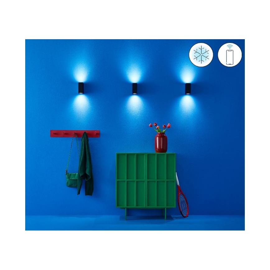 WiZ -LED RGBW Hämardatav seinavalgusti UP&DOWN 2xGU10/4,7W/230V 2200-6500K Wi-Fi CRI 90 must