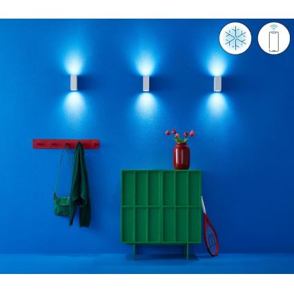 WiZ - LED RGBW Hämardatav seinavalgusti UP&DOWN 2xGU10/4,7W/230V 2200-6500K Wi-Fi CRI 90 valge