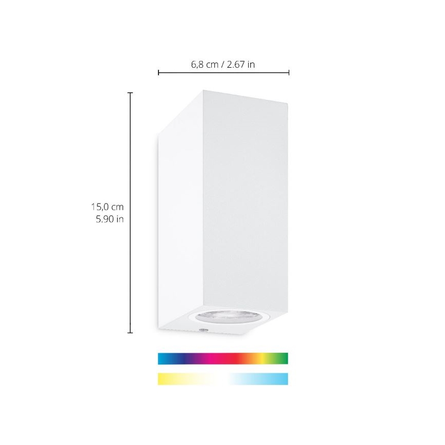 WiZ - LED RGBW Hämardatav seinavalgusti UP&DOWN 2xGU10/4,7W/230V 2200-6500K Wi-Fi CRI 90 valge