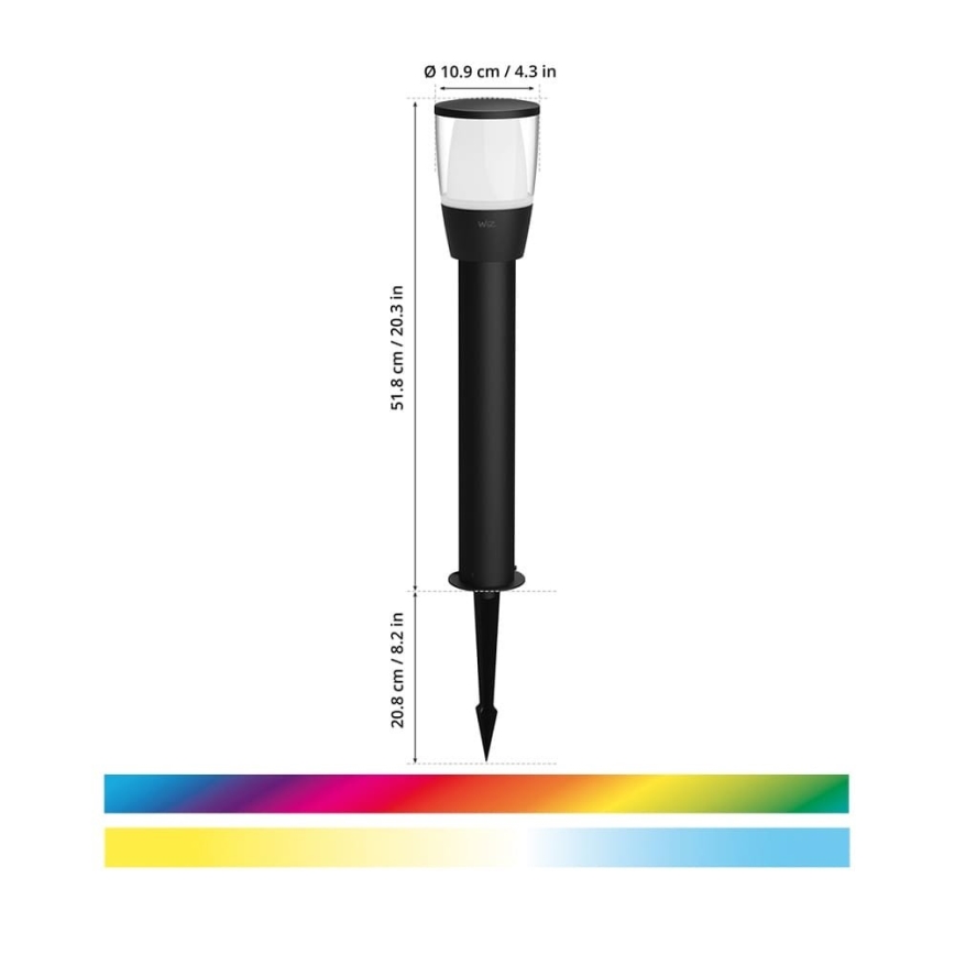 WiZ - Pikenduskomplekt LED RGBW Hämardatav väli lamp ELPAS LED/3,6W/12V 2700-5000K IP65 Wi-Fi