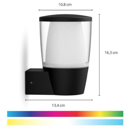 WiZ - LED RGBW Hämardatav väli seinavalgusti ELPAS LED/8,5W/230V 2700–5000K IP44 Wi-Fi