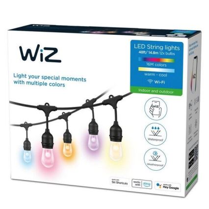 WiZ - LED RGBW Väli hämardatav valguskett 12xLED 14,4m IP65 2700-5000K Wi-Fi