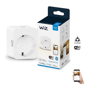 WiZ - Nutikas pistikupesa F 2300W + powermeter Wi-Fi SCHUKO