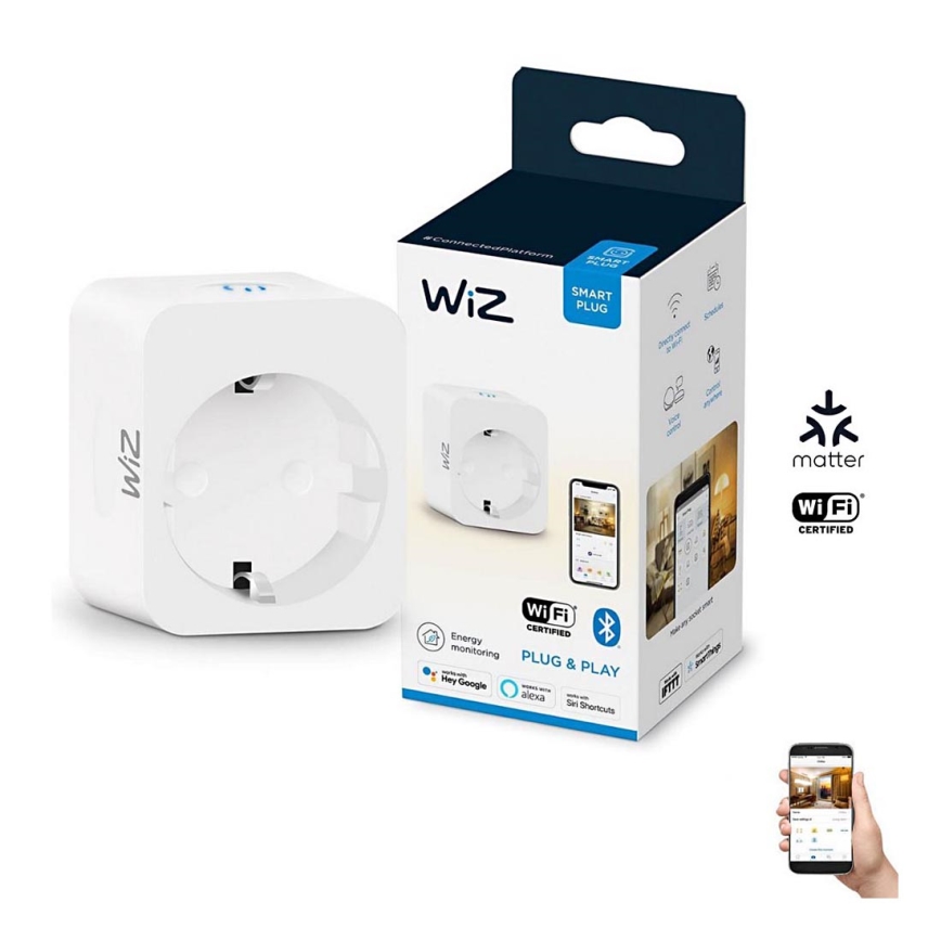 WiZ - Nutikas pistikupesa F 2300W + powermeter Wi-Fi SCHUKO