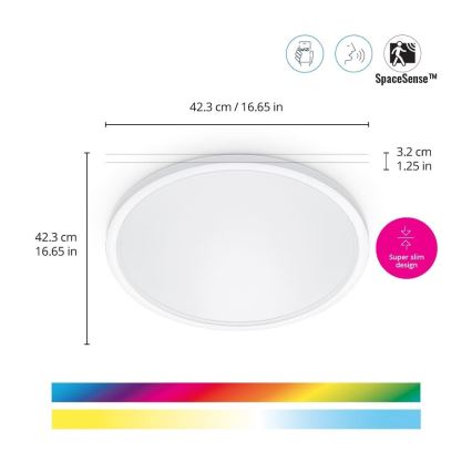 WiZ - RGB LED Hämardatav laevalgusti SUPERSLIM LED/22W/230V 2700-6500K Wi-Fi valge