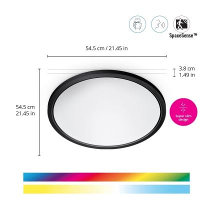 WiZ - RGB LED Hämardatav laevalgusti SUPERSLIM LED/32W/230V 2700-6500K Wi-Fi must