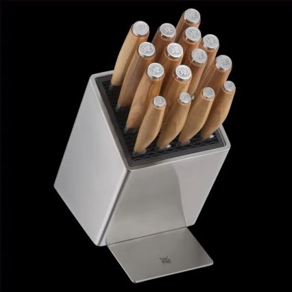 WMF - 6-osaline kööginugade komplekt GRAND WOOD puidust noablokiga