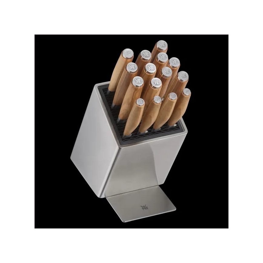 WMF - 6-osaline kööginugade komplekt GRAND WOOD puidust noablokiga