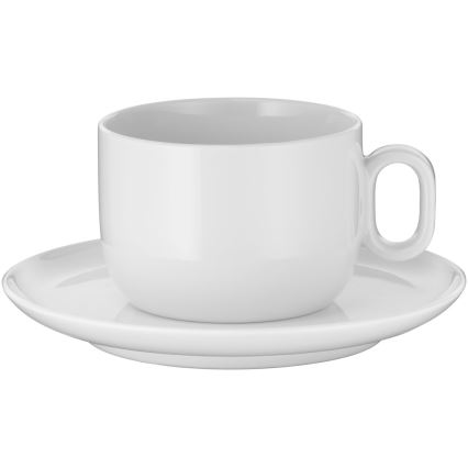 WMF - KOMPLEKT 2x Cappuccino tass alustassiga BARISTA 160 ml valge