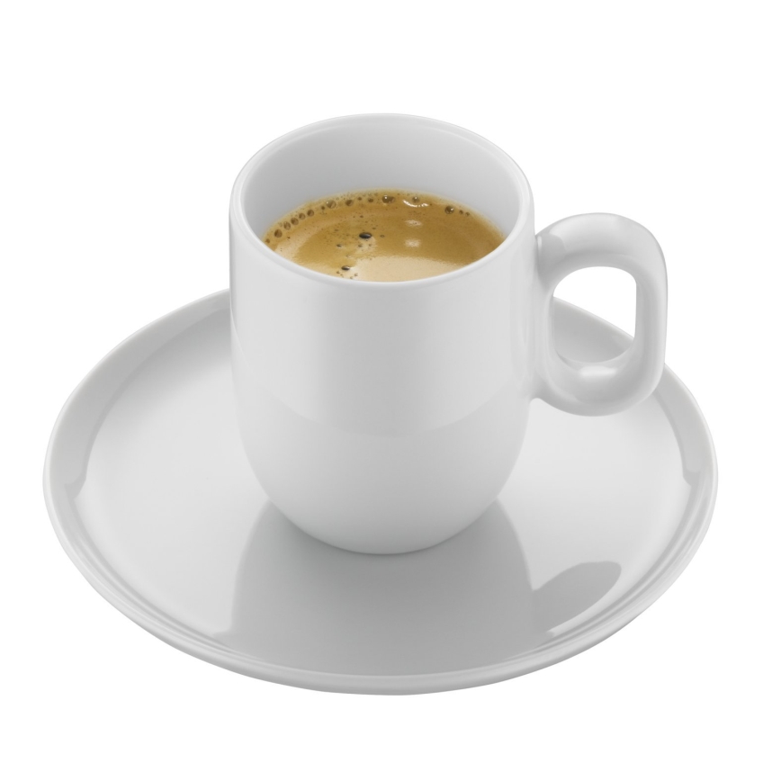 WMF - KOMPLEKT 2x Espresso tass koos alustassiga BARISTA valge