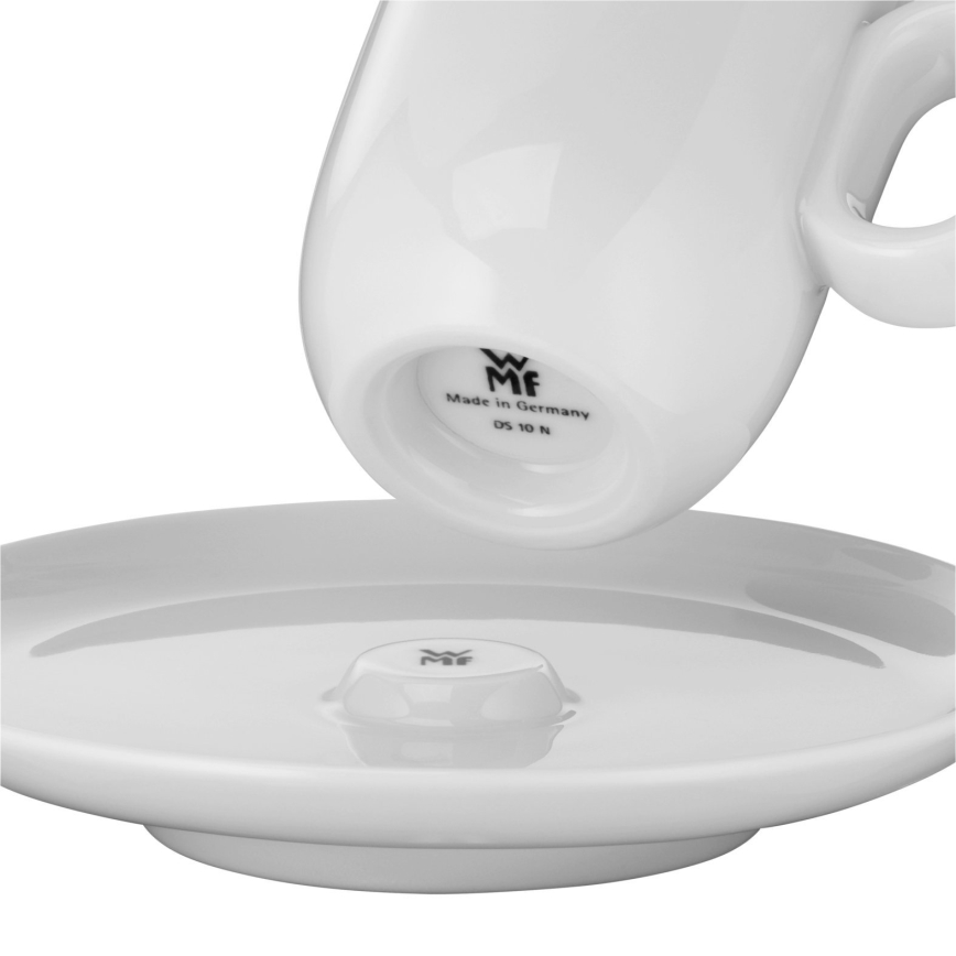 WMF - KOMPLEKT 2x Espresso tass koos alustassiga BARISTA valge