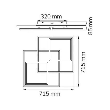 Wofi 10644 - LED Hämardatav pinnale kinnitatav lühter VISO LED/62W/230V