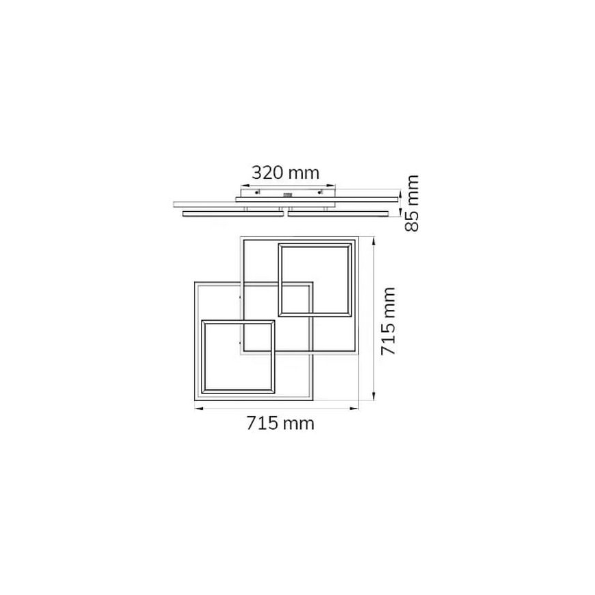 Wofi 10644 - LED Hämardatav pinnale kinnitatav lühter VISO LED/62W/230V