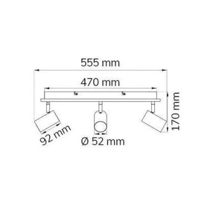 Wofi 11591 - LED Kohtvalgusti BALI 3xGU10/5W/230V + 2xLED/6W/230V 3000K