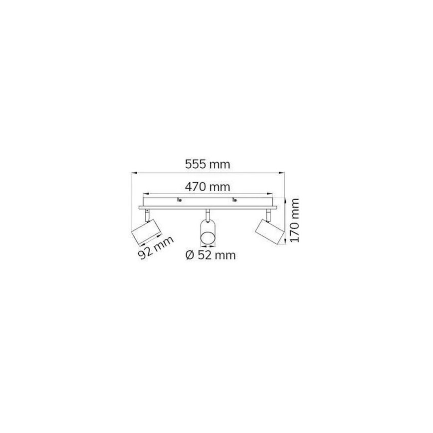 Wofi 11591 - LED Kohtvalgusti BALI 3xGU10/5W/230V + 2xLED/6W/230V 3000K
