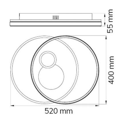 Wofi 11621 - LED Hämardatav laevalgusti AKON LED/38W/230V 2700-5500K+ kaugjuhtimispult