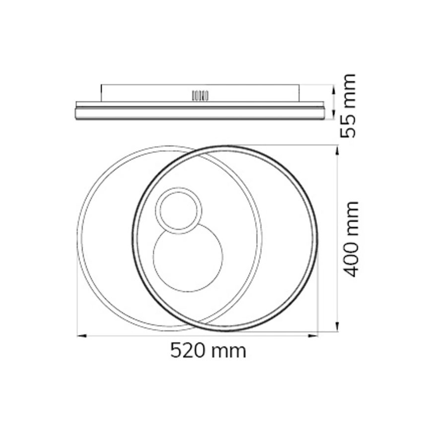 Wofi 11621 - LED Hämardatav laevalgusti AKON LED/38W/230V 2700-5500K+ kaugjuhtimispult