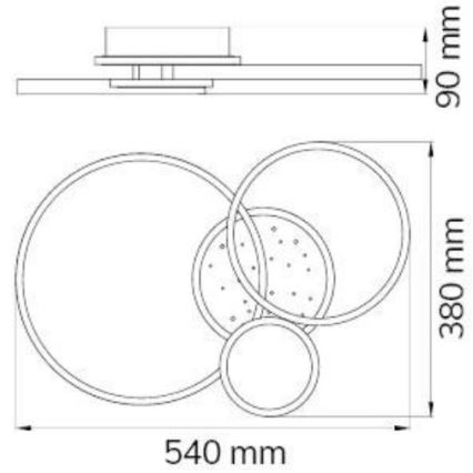 Wofi 11657 - LED Hämardatav pinnale kinnitatav lühter KIAH LED/32,5W/230V 3000K
