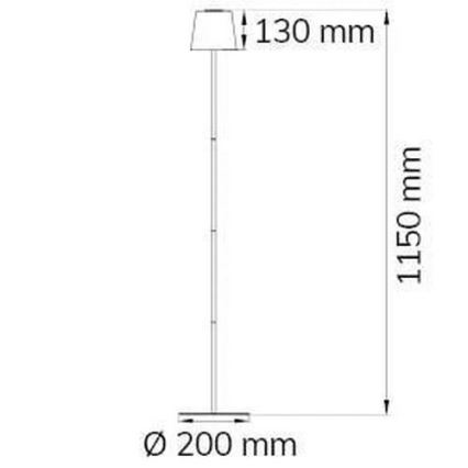 Wofi 3015.01.64.9000 - LED Hämardatav puutetundlik põrandalamp GENK LED/2W/5V 2000 mAh