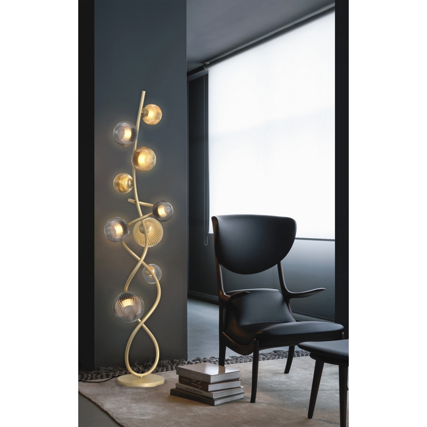 Wofi 3015-904 - LED Põrandalamp METZ 9xG9/3,5W/230V kuldne/hall