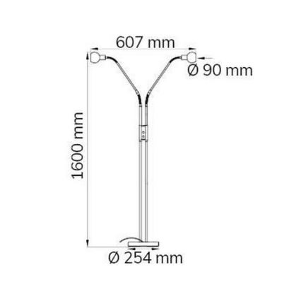 Wofi 307102640000 - LED Hämardatav põrandalamp NOIS 2xLED/5W/230V